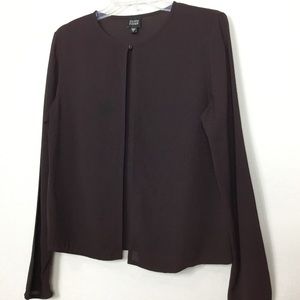 Eileen Fisher Tops - Eileen Fisher Silk Eggplant One Button Cardigan Eileen Fisher Tops - Eileen Fisher Silk Eggplant One Button Cardigan